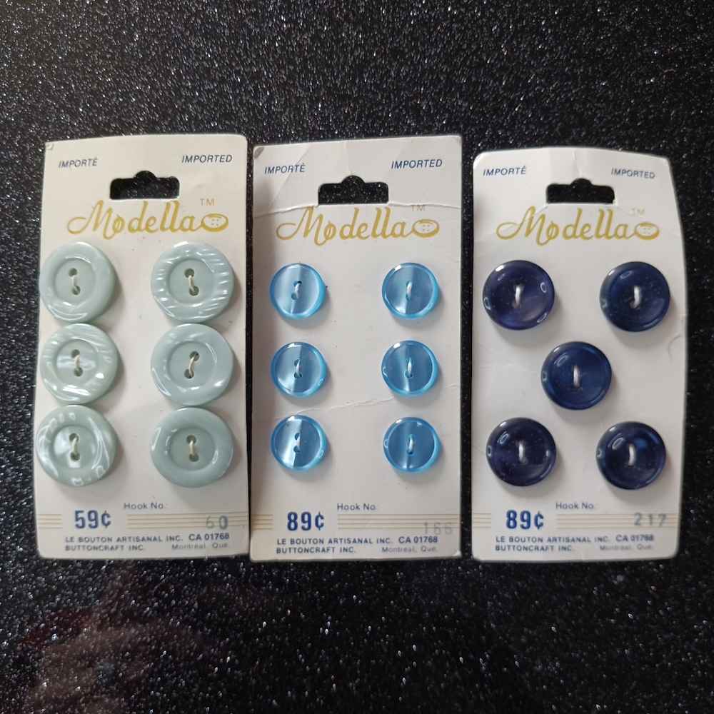 Blue Vintage Button Bundle.